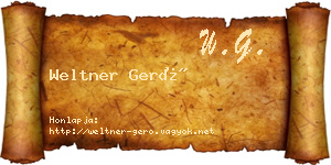 Weltner Gerő névjegykártya